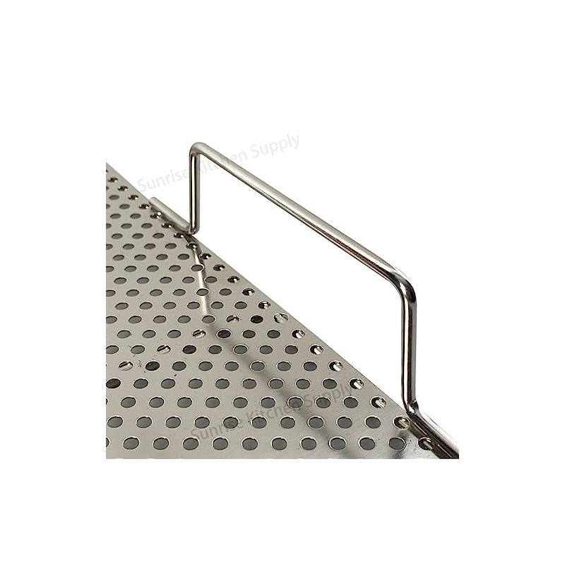 Sunrise Stainless Steel Fryer Screen with Handles (Solid Screen) (2,