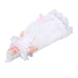 Mini Ceramic Baby Doll, 112 Movable Bendable Miniature Baby Doll Model for Dollhouse Accessories