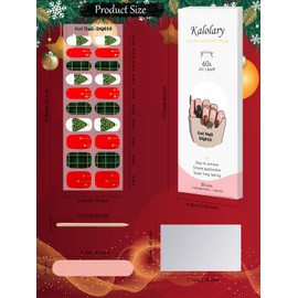 20PCS Semi Cured Gel Nail Polish Strips, Kalolary Christmas Full Wraps Real Gel Nail Stickers Self Adhesive Gel Polish Decals for Women Girls DIY Nail Art Accessories Salon Home (UV/LED Lamp Required)