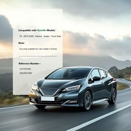 YHTAUTO Front Bumper Absorber Compatible with Hyundai Elantra 2019-2020 Sedan Fit Korea Built Model, Black Bumper Face Bar Impact Energy Absorber