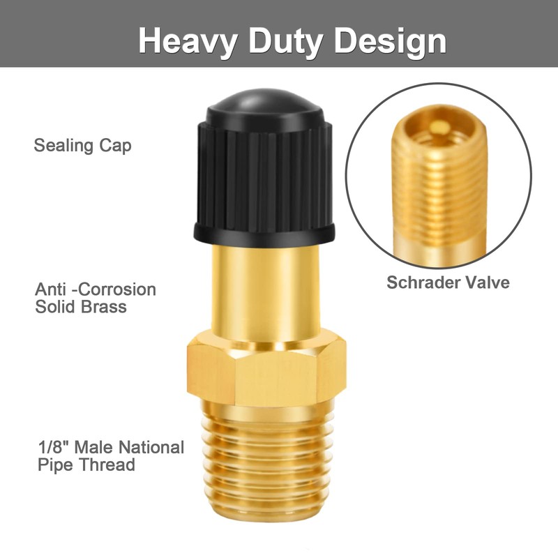 Godeson 1/8" NPT Tank Valve 4 Pack Corrosion Resistant Brass
