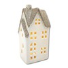 DARO DEKO Ceramic LED House - White Gold Glitter -