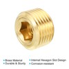 PATIKIL 3/8" NPT Brass Hex Countersunk Plugs, 12 Pack Counter