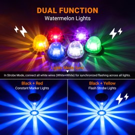2PCS Watermelon Lights Strobe & Constant Dual Function Blue Auxiliary Light