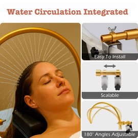 Head Spa Waterfall Frame, Adjustable Head Spa Equipment, Portable Salon Spa Water Outlet Pump and Rack for Shampoo Bowl Head Massage, Head Wash Equipment for Hair Salon