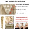 23" Long Straight Clip in Hair Extensions Full Head 8Pcs