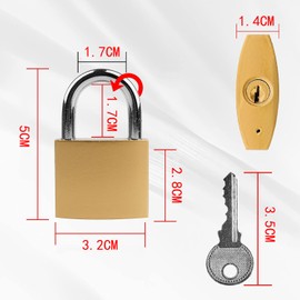 2 Pack Padlock（3.2cm）, Small Padlock with Keys, Mini Padlock, Key Padlock for Gym Locker, Travel Bags, Cabinets