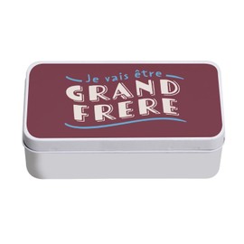 Rote Metallbox - Ich werde großer Bruder, Familie, Sohn, Kind, Baby, 11 x 18,5 x 5,5 cm, Aufbewahrungsbox, Schlüssel, Werkzeug, Lunchbox, Zucker, Keks
