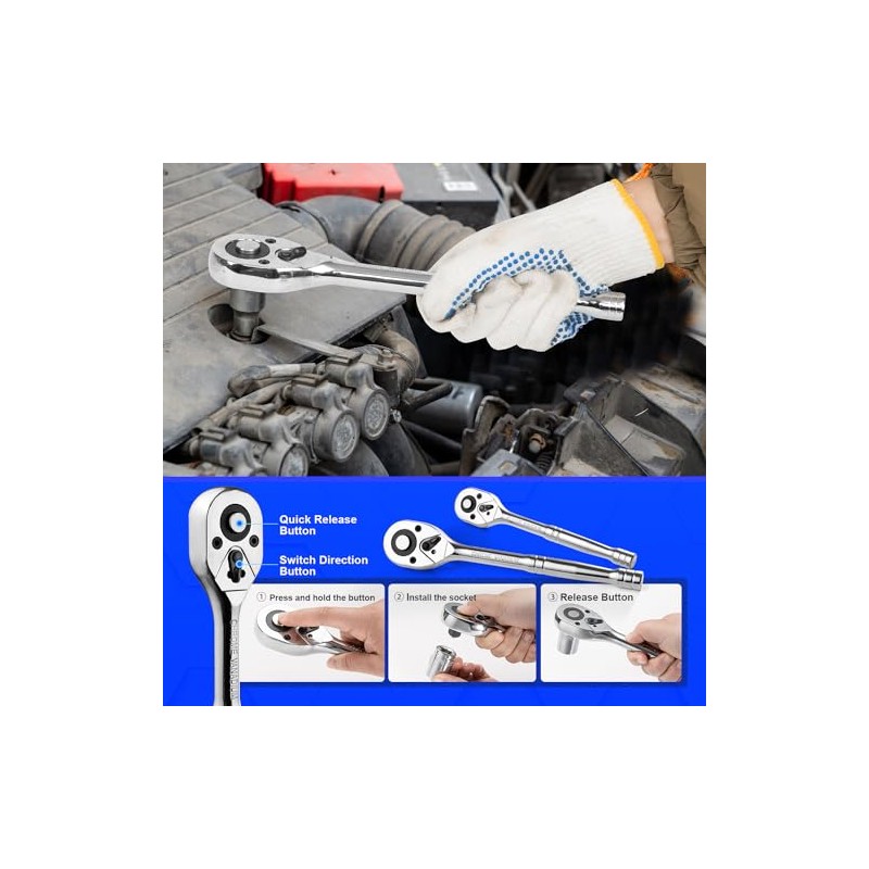 Prostormer Mechanic Tool Set, 240-Pieces Universal Household Auto Repair Tool