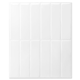 LONGKING 10-Sheet White Peel and Stick Backsplash for Kitchen Wall, Kitchen Backsplash Tiles, Wall Tiles, 11.4" x 9"