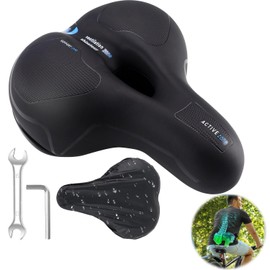 Tyafzzn Premium Bicycle Saddle, Comfortable Soft Memory Foam Ergonomic Shock Absorbing Breathable Bicycle Saddle for Women Men Children Trekking Road Bike City MTB e-Bike Bicycle Saddle