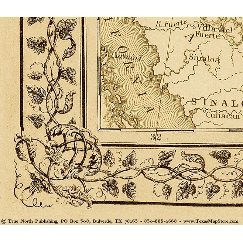 1881 Lonesome Dove/Comanche Moon Wars & Great Cattle Trails Map