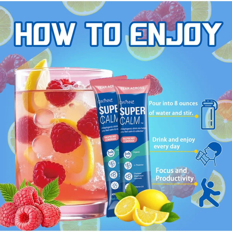 Gwynne Supercalm Polvo Nutricional Ksm Rico Complejo Magnesio Teanina Sobres