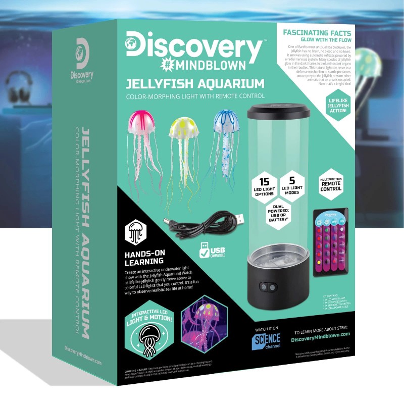 Discovery Kids 15 Lighting Options LED Jellyfish Aquarium Lamp with