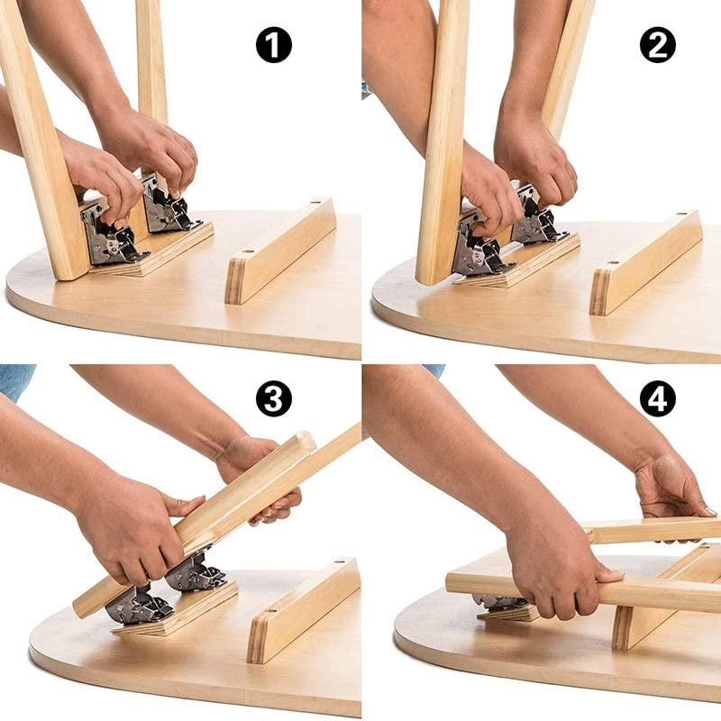 4 * 90 Degree Folding Table Leg Brackets Self Lock