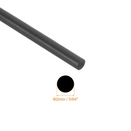 uxcell Nitrile Rubber Round Seal Strip, 2mm(5/64") Diameter 2 Meters (6.56Ft) Long Hard Solid Rubber Weather Stripping for DIY Gasket, Industrial Equipment, and Furniture