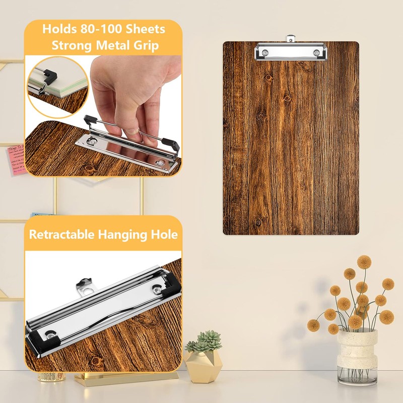 Wood Grain Clipboard, Unique Stump Grain Decorative Clip Board with
