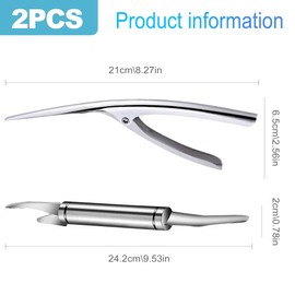CoguZed 2-Piece Stainless Steel Shrimp Deveiner and Peeler Tool Set, Designed for Efficient Shelling and Cleaning of Seafood