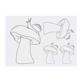Azeeda 4 x 'Schnecke auf einem Pilz' Temporäre Tattoos - Wasserfest, Hautfreundlich & Ungiftig · Transfers in Verschiedenen Größen (TO00080714)