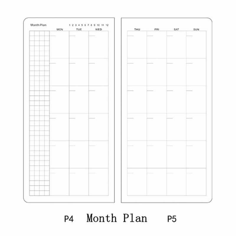 Undated Pocket Weekly Planner Schedule Organizer Agenda Year Month Week