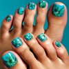 Summer Press on Toenails Short Square Fake Toe Nails with