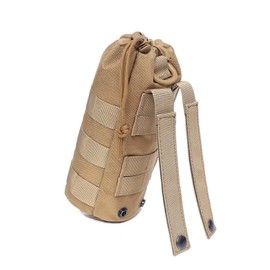 VIDSTW Tactical Bottle Holder Molle Bottle Holder with Drawstring Water Bottle Bag Bottle Holder Belt Bottle Holder Bag for Outdoor Hiking Hunting Camping Training (Mud Colour)