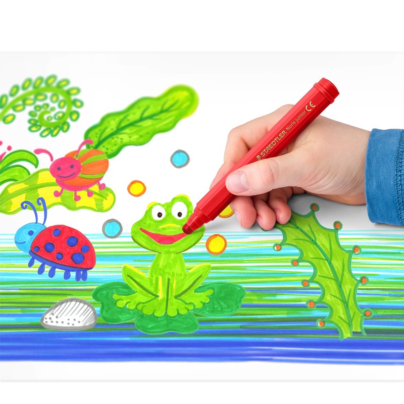 STAEDTLER 329 C6 ST Noris Junior Fibre-Tip Pens, Assorted Colours