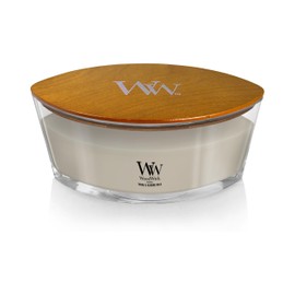 WoodWick Tonka & Almond Milk Gifts for Women and Men, 16 oz Ellipse Candle with Crackling Wick