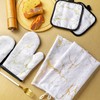 Sratte 6 Pcs Farmhouse Marble Kitchen Towels Pot Holders Oven