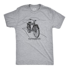 Mens Cycopath T Shirt Funny Cycling Tee Bicycle Shirt for Men Cyclist Gift Mens Funny T Shirts Funny Fitness T Shirt Novelty Tees for Men Light Grey L