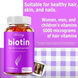 Unbranded 10,000mcg Biotin Gummies – Rapid Release for Healthy Hair, Skin & Nails Support