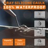 WELLUCK Grey Silicone Caulk, 100% Waterproof Silicone Sealant Adhesive Caulking,for