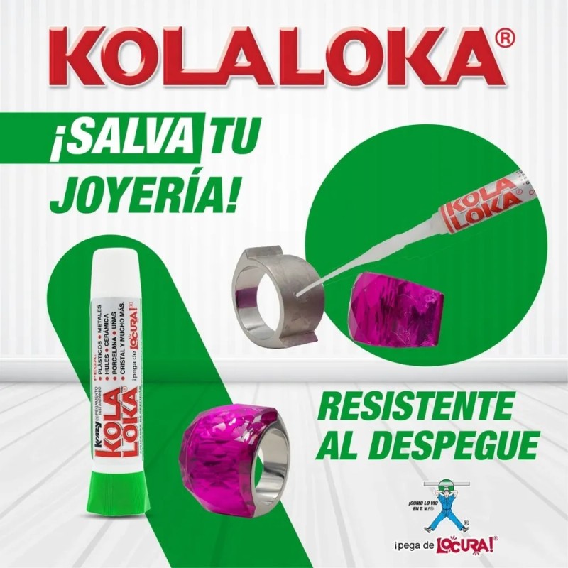 Kola Loka Pegamento Instantáneo 2g Transparente para Todo Tipo de