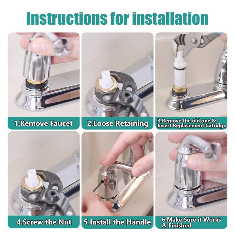 1224 1224B Faucet Cartridge Replacement Kit For Most Double Handle