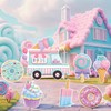 Fiwochic 7 Pcs Large Candyland Party Decorations with Stands, Dessert