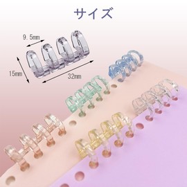 SAMCOS 12 PCS Binding Rings 4 Holes Loose Leaf Binder Rings Plastic Easy to Use Easy to Use for Binding Notebook/Calendar/File Book Making (Pink, Purple, Transparent, Yellow, Green, Blue)