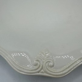 Lenox Butlers Pantry Gourmet 12” Dinner Plate Fleur Scroll Pattern ~ Off White ~