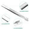 2pcs Silver Stamp Tweezers for Collecting Stamps Precision Flat Tip