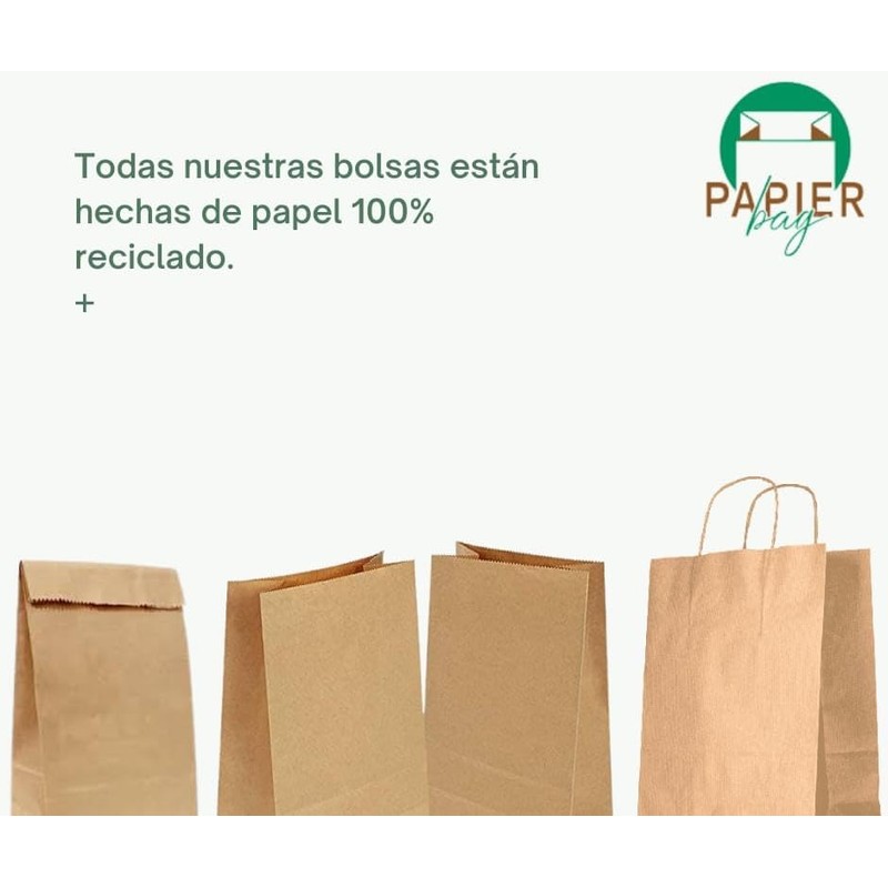 Bolsa De Papel Kraft No. 4 Cafe Ecológica (12x30 cm)