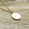 Gold Tone Tiny Clock Pendant Necklace Handmade