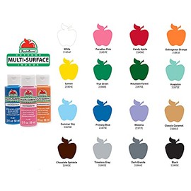 Apple Barrel Juego de pintura multisuperficie (2 onzas), colores, 32 onzas líquidas, 16 piezas