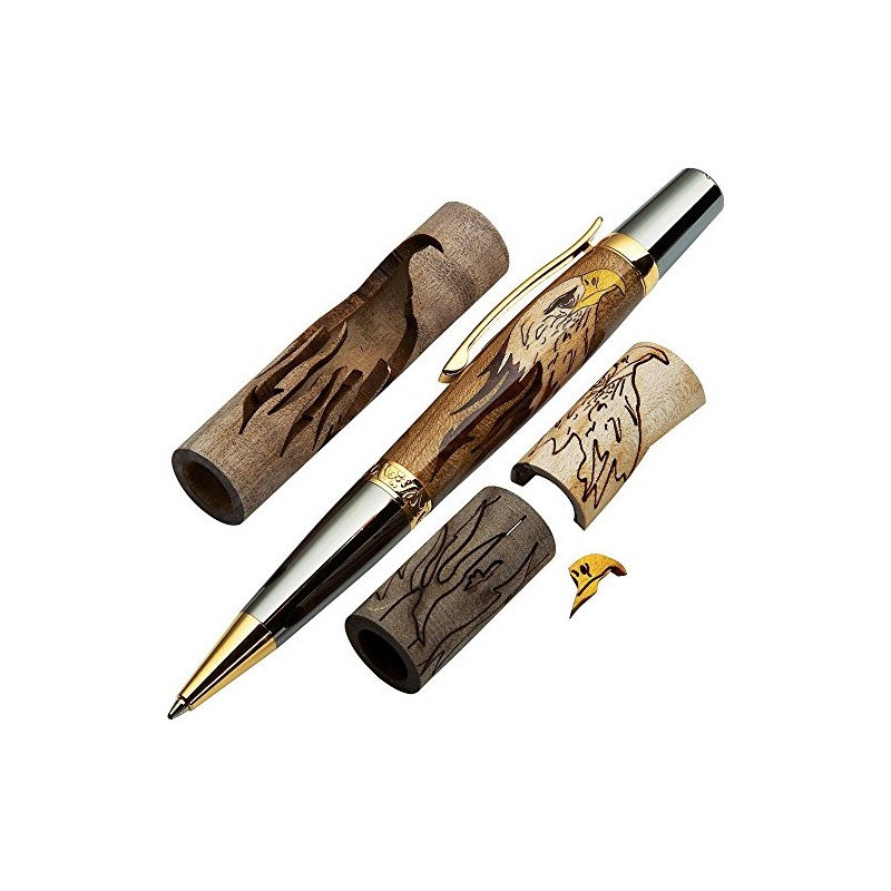 Woodturner ins Bald Eagle Laser Cut Inlay Pen Kit Blank
