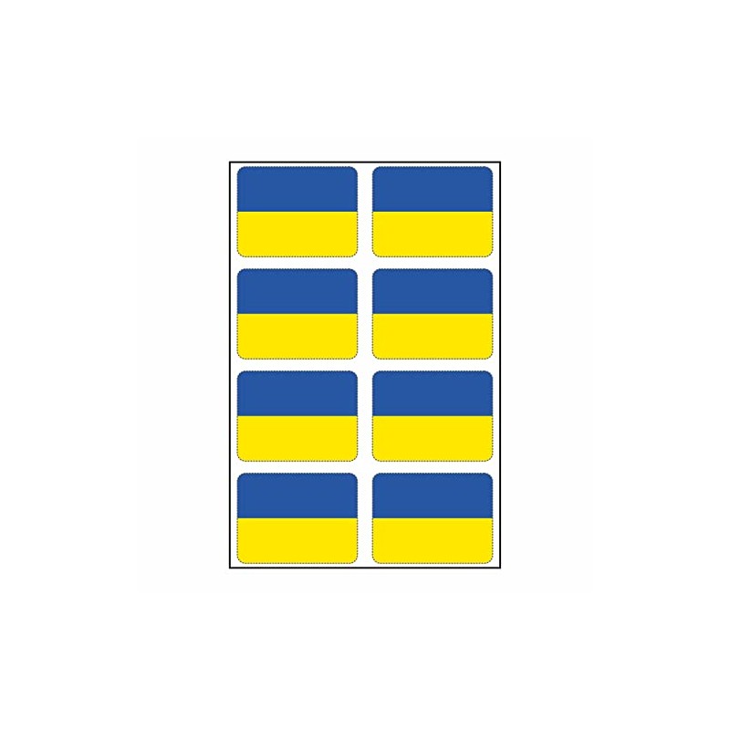 Generisch Set of 8 Ukraine Flag Stickers | Car Sticker
