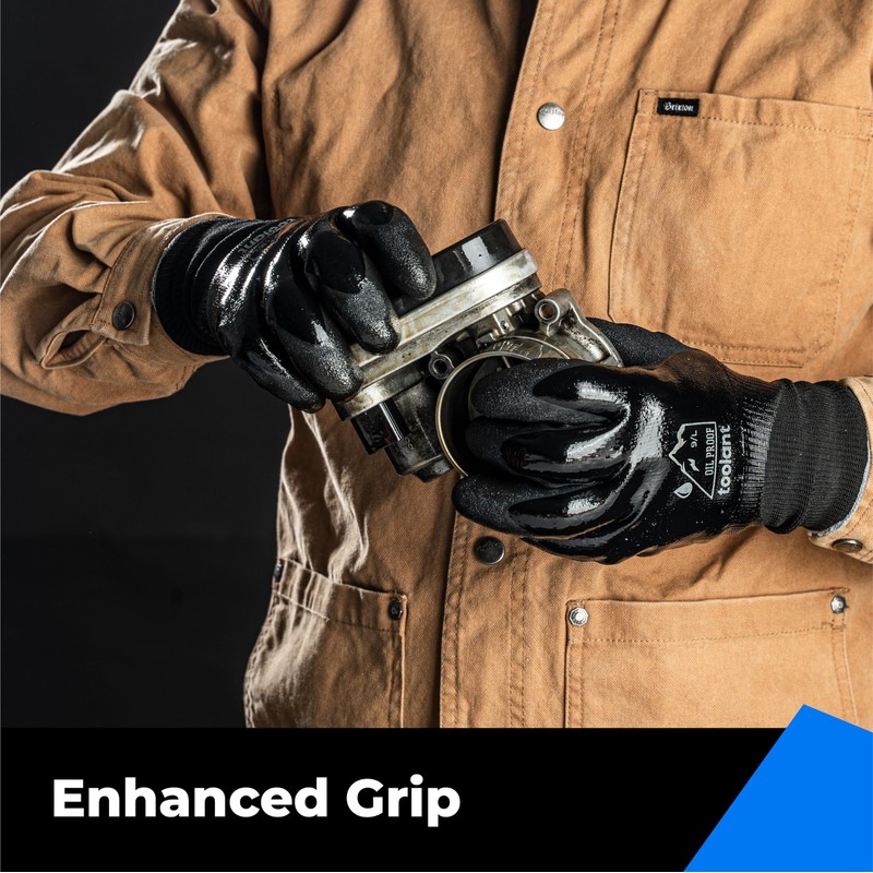 toolant NITRILE Fully-soaked Winter Work Gloves(knitwrist), Black,2XL, 1pcs