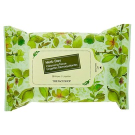 The Face Shop Herb Day Cleansing Tissue, 20 sheets, 1 pack / 더페이스샵 허브데이 클렌징 티슈, 20매입, 1개