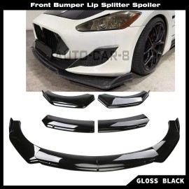 Unbranded For Maserati GranTurismo Base Front Bumper Lip Splitter Spoiler Gloss Black ABS