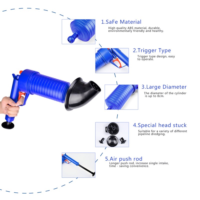 Air Pressure Drain Pump Pipe Dredge Tools Air Power Drain