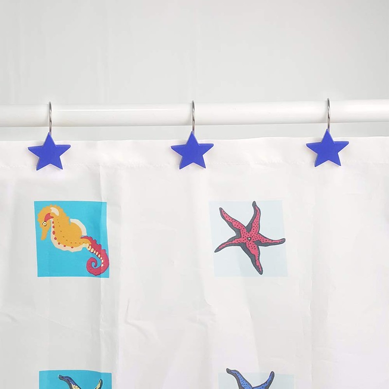 Gracelife 12Pcs Star Design Shower Curtain Hooks Resin Decorative Anti