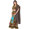 Exotic India Black and Blue Lehenga Choli from Jodhpur with