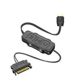 Mini ARGB PC Fans Controller Kit, 5V 3Pin ARGB Connector Light Stripe Remote Controller, SATA Power Supply Computer ARGB Fans Hub Control (Black)